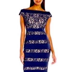 JAX💙 size 14 navy/nude lace dress gently worn once!💙